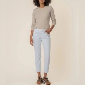 KUT From the Kloth White AMY Mid Rise Crop Straight Leg 10